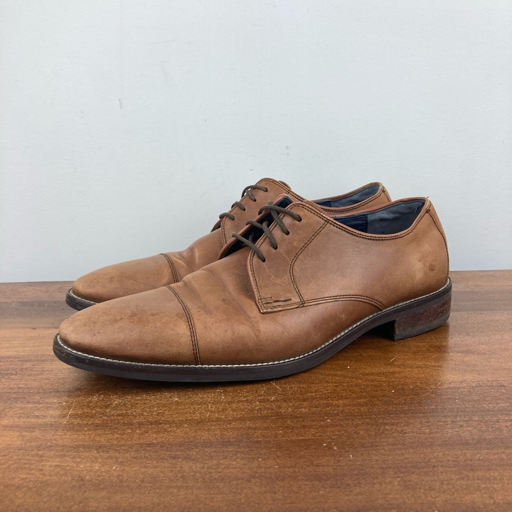 Cole Haan Lenox Hill Cap Toe Brown Leather Oxford Shoes C11632 Men's Size 9M.